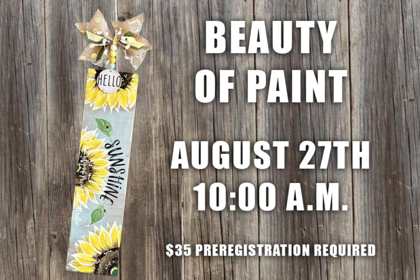 Beauty of Paint – Sunday August 27, 2023 10:00am
